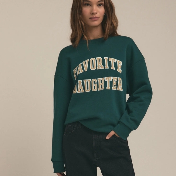 Favorite Daughter Tops - Favorite Daughter Teal Sweatshirt